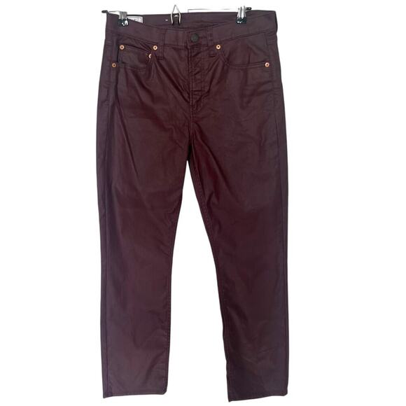 Gap Women's Vintage Slim Mid Rise Coated Jeans Burgundy Size 6 Regular - Picture 1 of 10